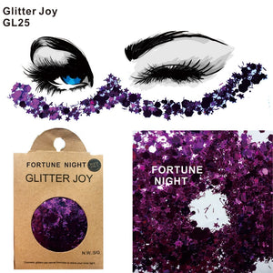 GL25 one pack of Fortune Night Violet Red Eye Glitter