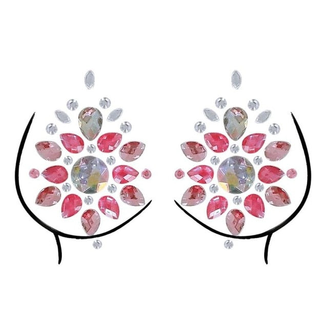 Glitter Gem Breast Stickers