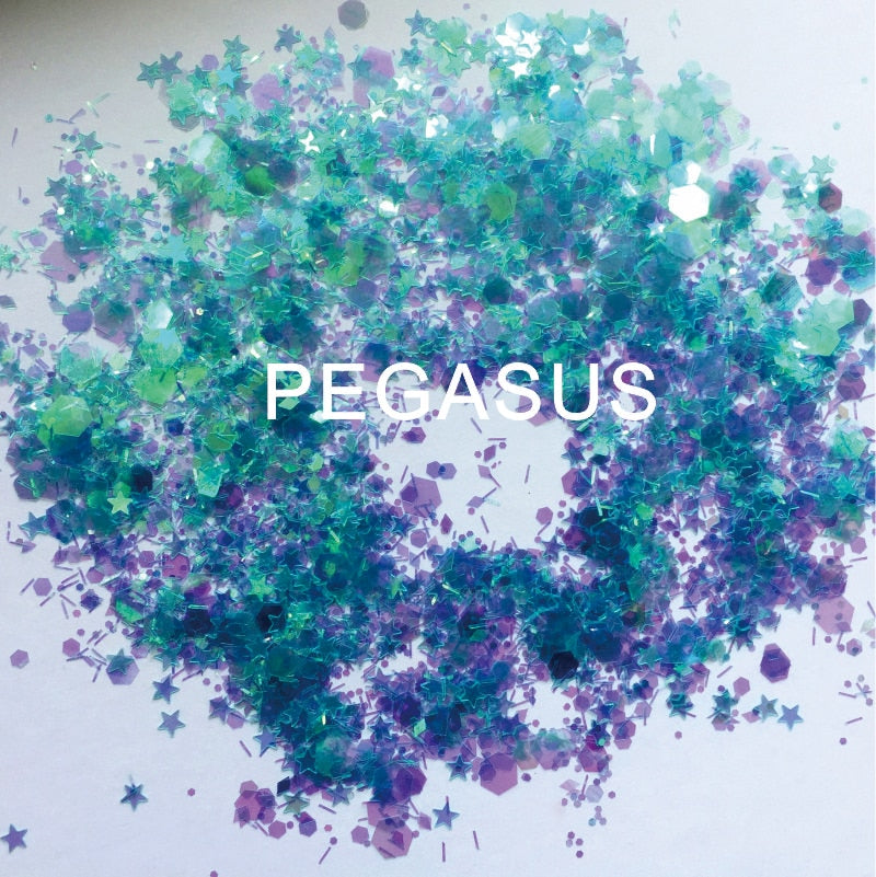 GL30 one pack of Pegasus Inspired Turquoise Mixed Purple Face Glitter