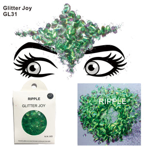 GL31 one pack of Green Ripple Festival Face and Body Cosmetic Glitter