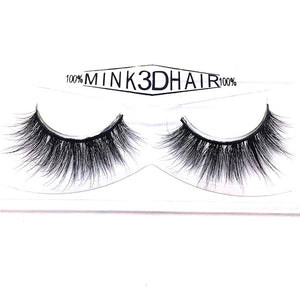 1 Pair 3D Luxury Natural Mink Glue Adhesive Long Fake Eyelashes Pack Reusable