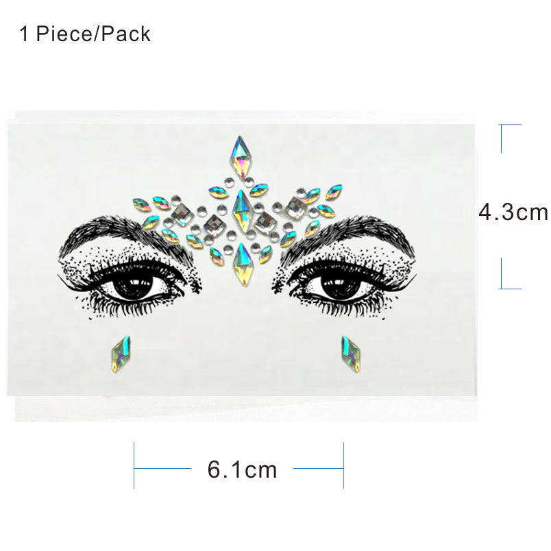 BFG24  1Pc Adhesive Resin Fashion Face  Jewels