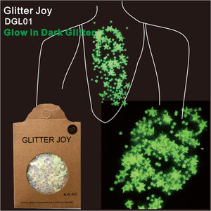 DGL01  one pack of Star Shape Glow in Dark Luminous Face and Body Cosmetic Glitter