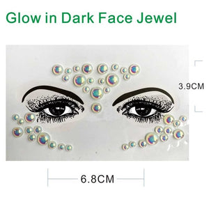 GDF01  1Pc  Glow in Dark Luminous  Face jewel