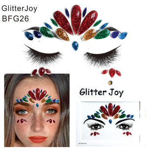 BFG26 1Pc Handpicked Colorful Rainbow Face And Eye Jewels