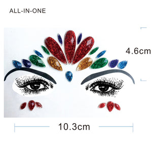 BFG26 1Pc Handpicked Colorful Rainbow Face And Eye Jewels