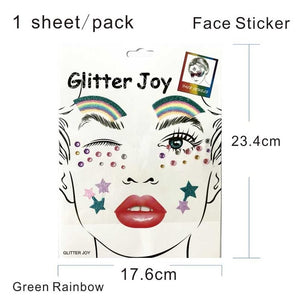 PRF06  1Pc  Colorful Rainbow Color Scattered Spot Face Eyebrow Jewel