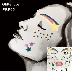 PRF05  1Pc  Colorful Rainbow Color Star Face Eyebrow Jewel