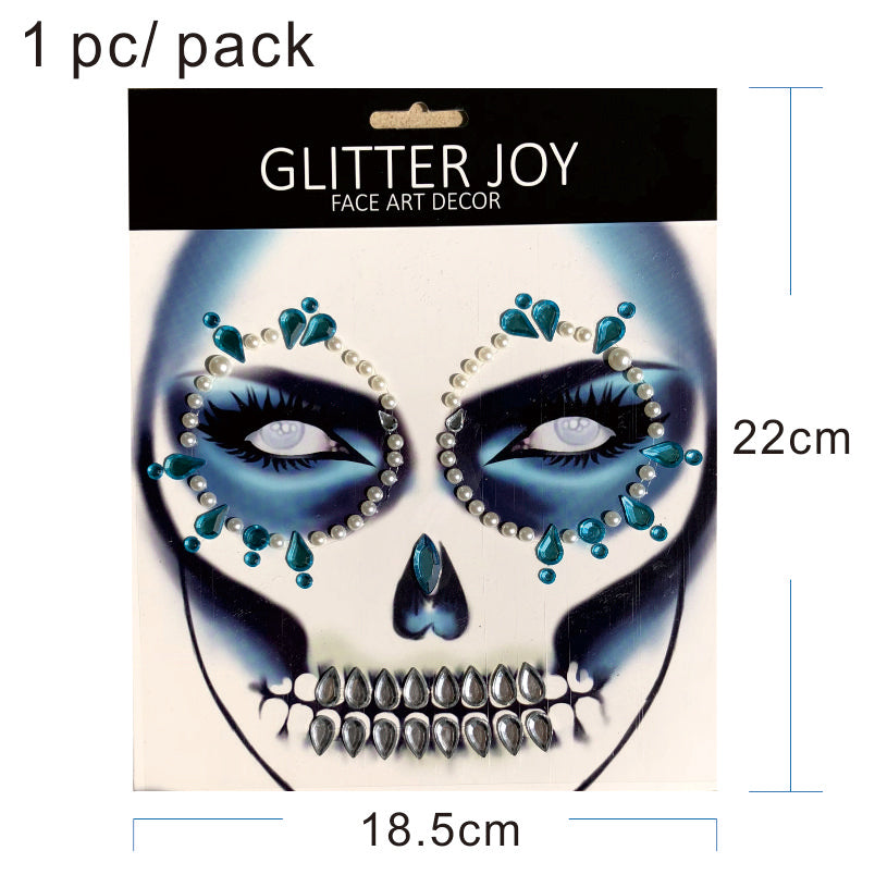 HFG08  1Pc  Sugar Skull inspired Face Jewel