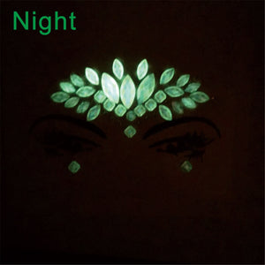 GDF06  1Pc  Glow in Dark Luminous Face Jewel