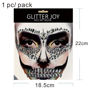 HFG10  1Pc Clear Carnival Temporary Rhinestone Tattoo Stickers Face jewels