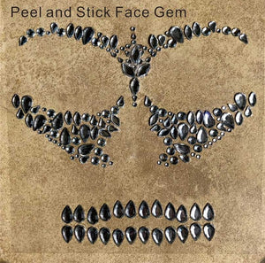 HFG10  1Pc Clear Carnival Temporary Rhinestone Tattoo Stickers Face jewels