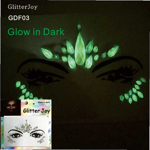 GDF03  1Pc  Glow in Dark Luminous Face Rhinestone