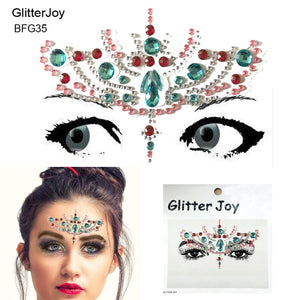 BFG35  1Pc  Big Forehead Bindi Mix Color Face Gem