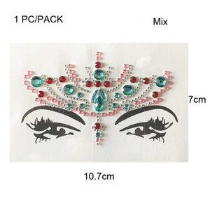 BFG35  1Pc  Big Forehead Bindi Mix Color Face Gem