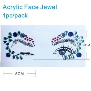 AFG10 1Pc  Acrylic Festival Face Jewel